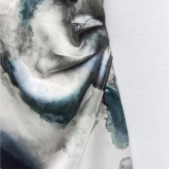 🆕 2024 ZARA TIE DYE SATIN EFFECT MIDI DRESS - Picture 7 of 11